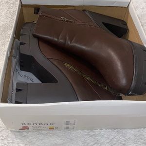 Brown Bamboo chunky heels